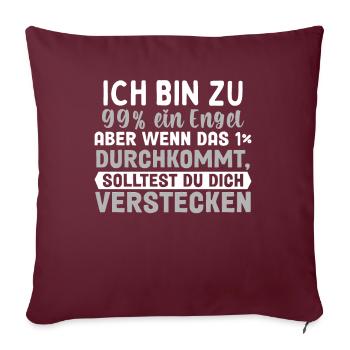 Ich Bin Fast Ein Engel - Sofakissenbezug 45 x 45 cm - Burgunderrot - Vorne