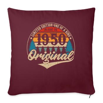 Idée Cadeau D Anniversaire Vintage Original 1950 - Housse de coussin décorative 45 x 45 cm - bordeaux - Devant