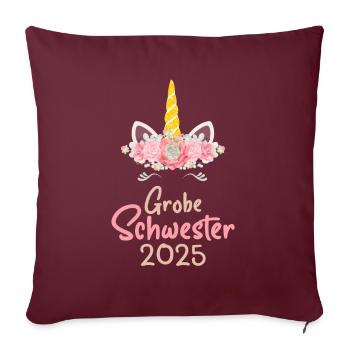 Große Schwester 2025 - Housse de coussin décorative 45 x 45 cm - bordeaux - Devant