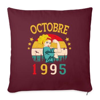 Oktober 1995 Jubiläums Vintage Geschenkidee - Sofakissenbezug 45 x 45 cm - Burgunderrot - Vorne