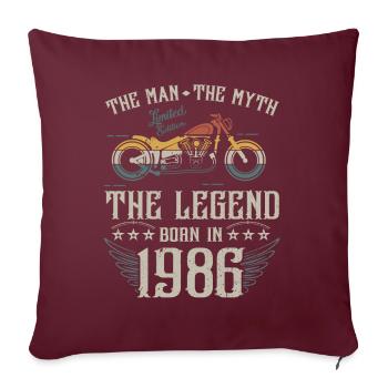 L'homme Le Mythe La Légende Né En 1986 Cadeau - Housse de coussin décorative 45 x 45 cm - bordeaux - Devant