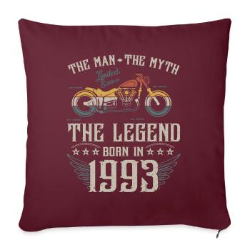 L'homme Le Mythe La Légende Né En 1993 Cadeau - Housse de coussin décorative 45 x 45 cm - bordeaux - Devant