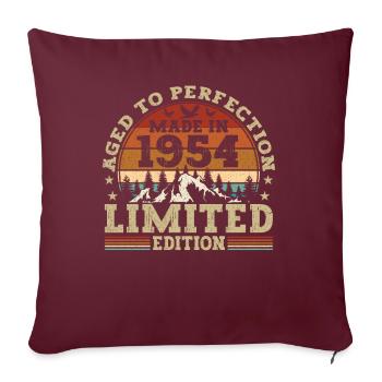 Collection Anniversaire Vintage 1954 - Housse de coussin décorative 45 x 45 cm - bordeaux - Devant