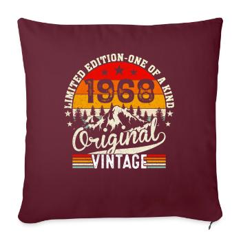 Millésime original 1968 - Housse de coussin décorative 45 x 45 cm - bordeaux - Devant