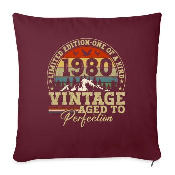 1980 Millésime mûri à la perfection - Housse de coussin décorative 45 x 45 cm - bordeaux - Devant