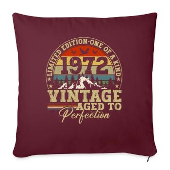 1972 Millésime mûri à la perfection - Housse de coussin décorative 45 x 45 cm - bordeaux - Devant
