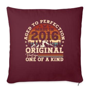 Geboren 2016 Vintage Geburtstag Retro Geschenk - Housse de coussin décorative 45 x 45 cm - bordeaux - Devant