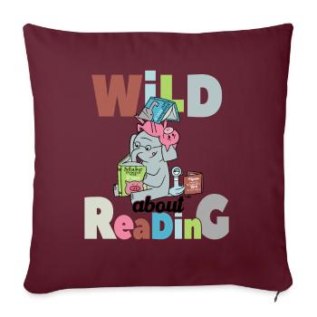 Fou de lecture Professeur de retour à l’école - Housse de coussin décorative 45 x 45 cm - bordeaux - Devant