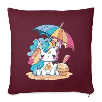 Eiscreme-Spaß - Erfrischend anders - Sofakissenbezug 45 x 45 cm - Burgunderrot - Vorne