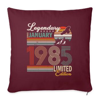 1985 Janvier Mûri à la perfection - Housse de coussin décorative 45 x 45 cm - bordeaux - Devant