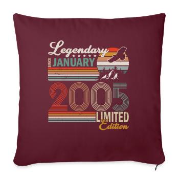 Légende depuis janvier 2005 - Housse de coussin décorative 45 x 45 cm - bordeaux - Devant