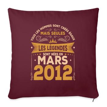 Mars 2012 | Mars 2012 anniversaire 2012 - Housse de coussin décorative 45 x 45 cm - bordeaux - Devant