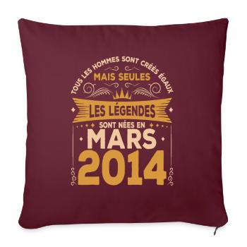 Mars 2014 | Mars 2014 anniversaire 2014 - Housse de coussin décorative 45 x 45 cm - bordeaux - Devant