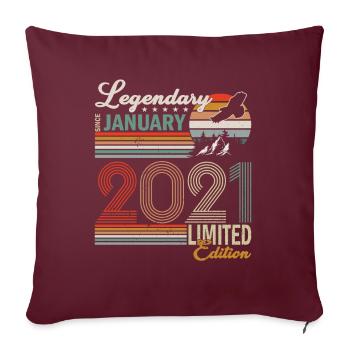 Legendär seit Januar 2021 - Sofakissenbezug 45 x 45 cm - Burgunderrot - Vorne