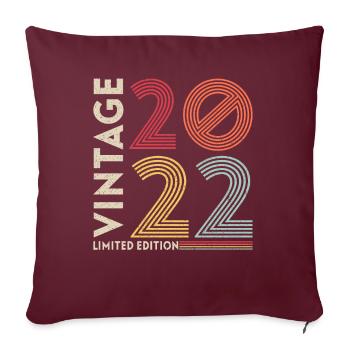 Vintage Légendaire depuis 2022 Anniversaire - Housse de coussin décorative 45 x 45 cm - bordeaux - Devant