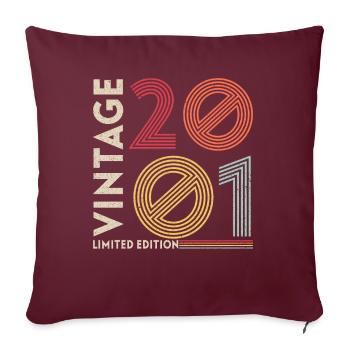 20ème anniversaire Millésime 2001 Légendaire depuis 2001 - Housse de coussin décorative 45 x 45 cm - bordeaux - Devant