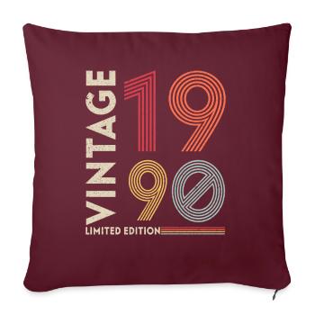 Awesome Since 1990 Retro Vintage Geburtstag - Sofakissenbezug 45 x 45 cm - Burgunderrot - Vorne