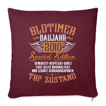 Oldtimer Special Edition Modell 2010 Geburtstag - Sofakissenbezug 45 x 45 cm - Burgunderrot - Vorne