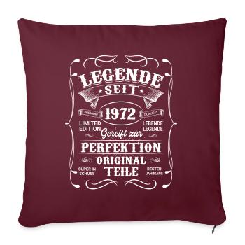 Legende seit 1972 - Sofakissenbezug 45 x 45 cm - Burgunderrot - Vorne