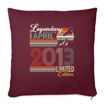 2013 avril 2013 Anniversaire avril 2013 avril - Housse de coussin décorative 45 x 45 cm - bordeaux - Devant