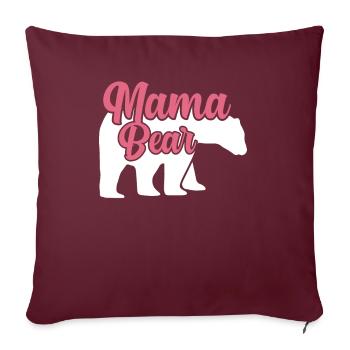 Mama Bear Baer Mama Tshirt - Housse de coussin décorative 45 x 45 cm - bordeaux - Devant