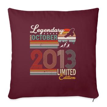 Légende depuis octobre 2013 - Housse de coussin décorative 45 x 45 cm - bordeaux - Devant