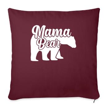 Mama Bear - Housse de coussin décorative 45 x 45 cm - bordeaux - Devant