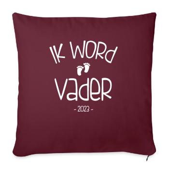 Je vais être père en 2023 - Housse de coussin décorative 45 x 45 cm - bordeaux - Devant