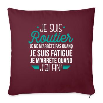Je Suis Routier - Housse de coussin décorative 45 x 45 cm - bordeaux - Devant