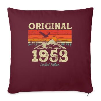Cadeau d'anniversaire vintage rétro 1953 - Housse de coussin décorative 45 x 45 cm - bordeaux - Devant