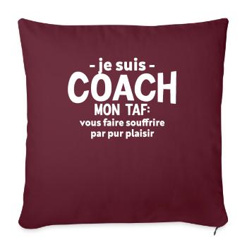 Coach Sportif Humoristique - Housse de coussin décorative 45 x 45 cm - bordeaux - Devant