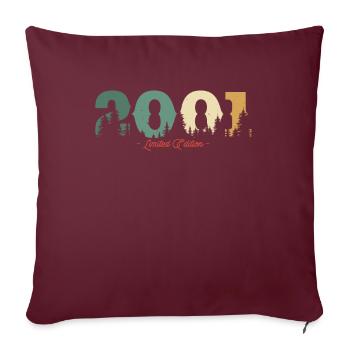Vintage Cadeau d’anniversaire Forest 2001 - Housse de coussin décorative 45 x 45 cm - bordeaux - Devant