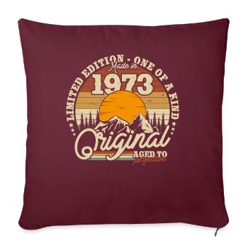 Vintage 1973 Cadeau d’anniversaire - Housse de coussin décorative 45 x 45 cm - bordeaux - Devant