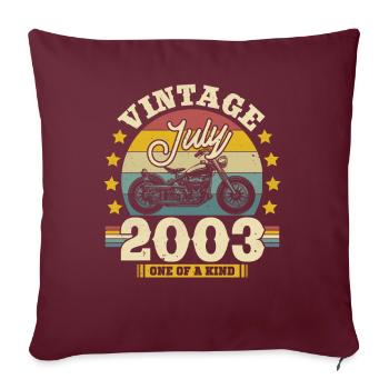 Cadeau d'anniversaire - Juillet 2003 - Housse de coussin décorative 45 x 45 cm - bordeaux - Devant