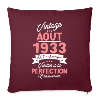 Surprise Août 1933 - Housse de coussin décorative 45 x 45 cm - bordeaux - Devant