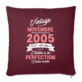 Cadeau Anniversaire Novembre 2005 18 Ans - Sofakissenbezug 45 x 45 cm - Burgunderrot - Vorne