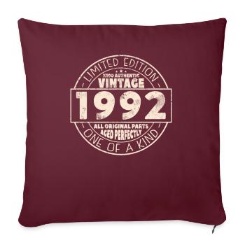 Cadeau 31ème Anniversaire 1992 Millésime - Housse de coussin décorative 45 x 45 cm - bordeaux - Devant
