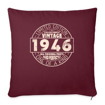 Cadeau d’anniversaire Vintage 1946 - Housse de coussin décorative 45 x 45 cm - bordeaux - Devant