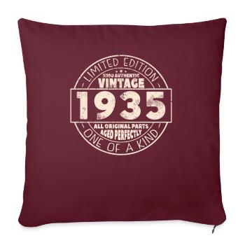 Don 1935 88/89 ans - Housse de coussin décorative 45 x 45 cm - bordeaux - Devant