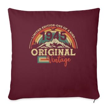 Millésime original 1945 Record 78/79 ans - Housse de coussin décorative 45 x 45 cm - bordeaux - Devant