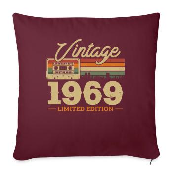 1969 - 54/55e anniversaire - Housse de coussin décorative 45 x 45 cm - bordeaux - Devant