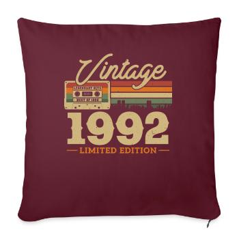 1992 - 31/32 anniversaire - Housse de coussin décorative 45 x 45 cm - bordeaux - Devant