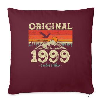 Cadeau d’anniversaire 1999 24/25 ans - Housse de coussin décorative 45 x 45 cm - bordeaux - Devant