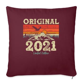 Geburtstagsgeschenk 2021 2/3 Jahre - Sofakissenbezug 45 x 45 cm - Burgunderrot - Vorne