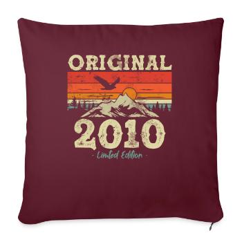 Cadeau d’anniversaire 2010 13/14 ans - Housse de coussin décorative 45 x 45 cm - bordeaux - Devant