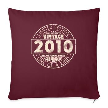 Millésime 2010 13/14 ans cadeau d’anniversaire - Housse de coussin décorative 45 x 45 cm - bordeaux - Devant
