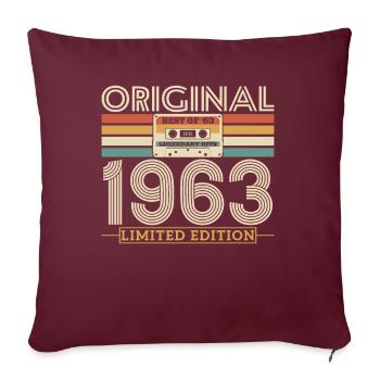 Vintage Jubilee 1963 - Édition Rétro Limitée - Housse de coussin décorative 45 x 45 cm - bordeaux - Devant
