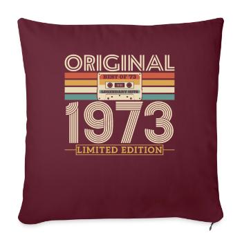 1973 Vintage Jubiläum Retro Limited Edition - Sofakissenbezug 45 x 45 cm - Burgunderrot - Vorne