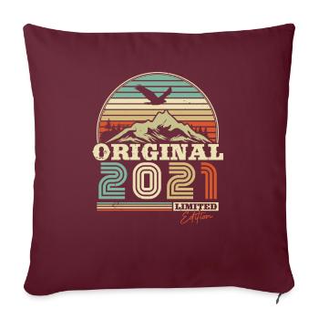 Vintage- und Retro-Geburtstagsgeschenk 2021 - Sofakissenbezug 45 x 45 cm - Burgunderrot - Vorne