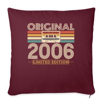 Cadeau d’anniversaire unique 2006 - Housse de coussin décorative 45 x 45 cm - bordeaux - Devant